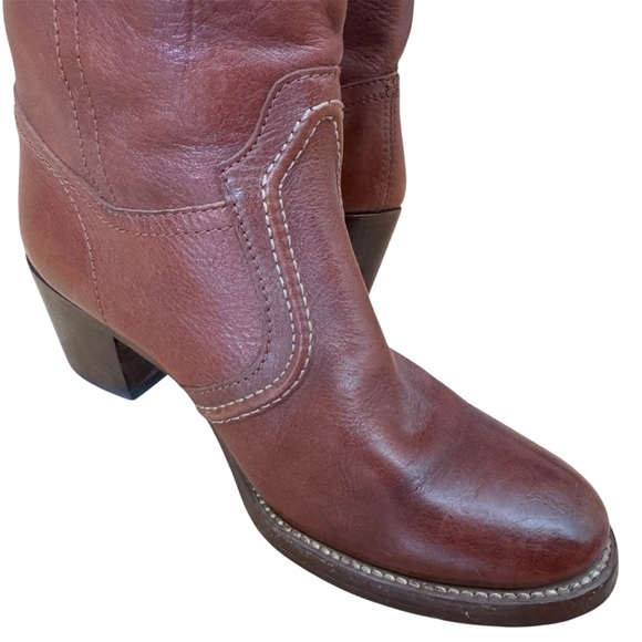 FRYE AND CO. Jane Stiched Tall Brown Boot - Picture 11 of 16